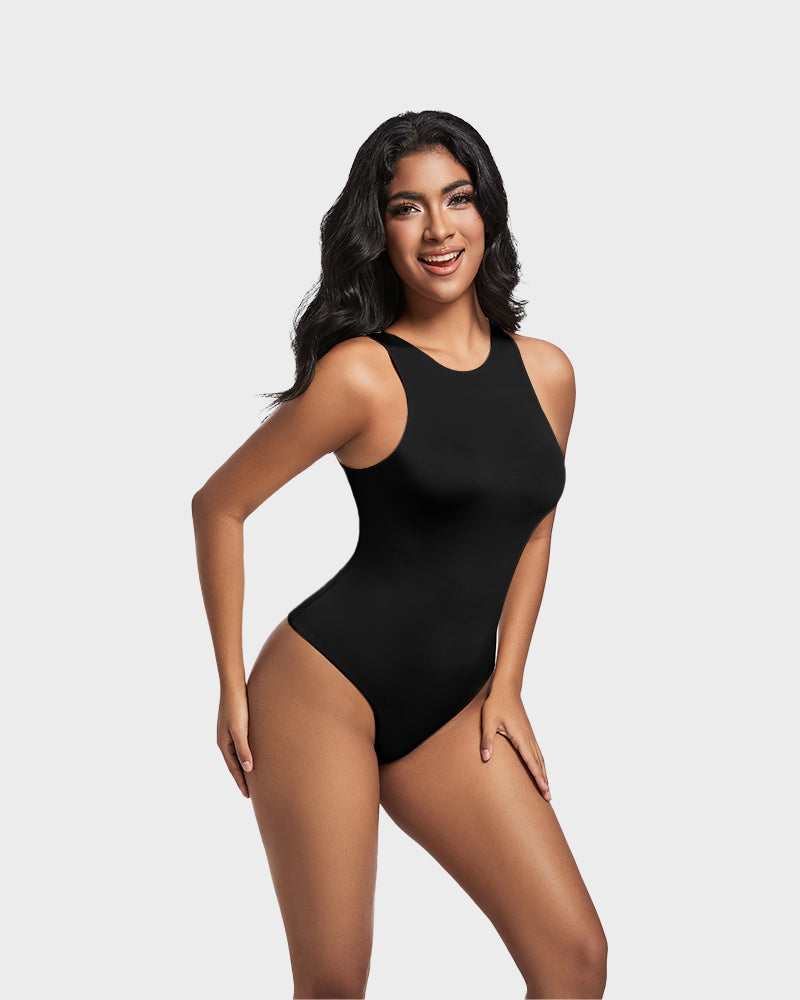 Elegance Sculpt Seamless Halter Neck Thong Bodysuit