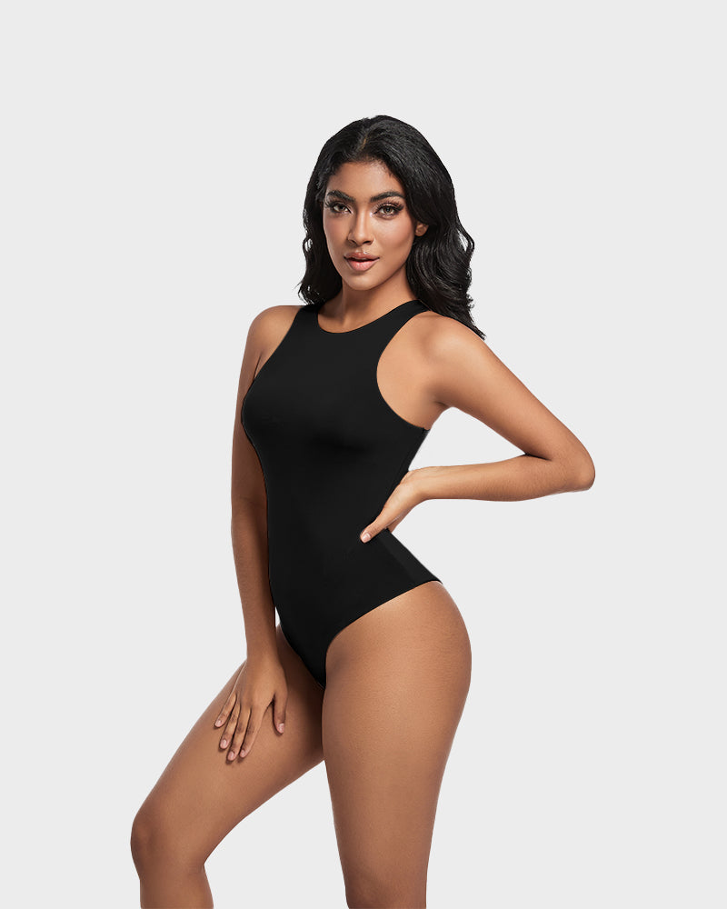 Elegance Sculpt Seamless Halter Neck Thong Bodysuit