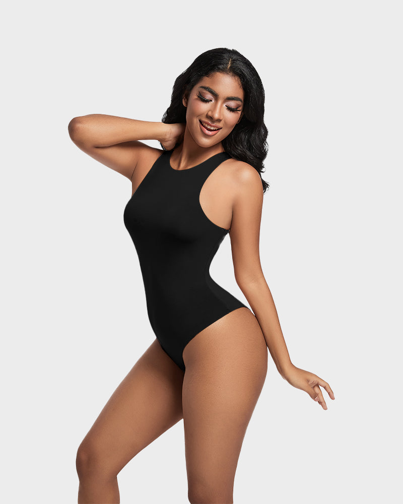 Elegance Sculpt Seamless Halter Neck Thong Bodysuit