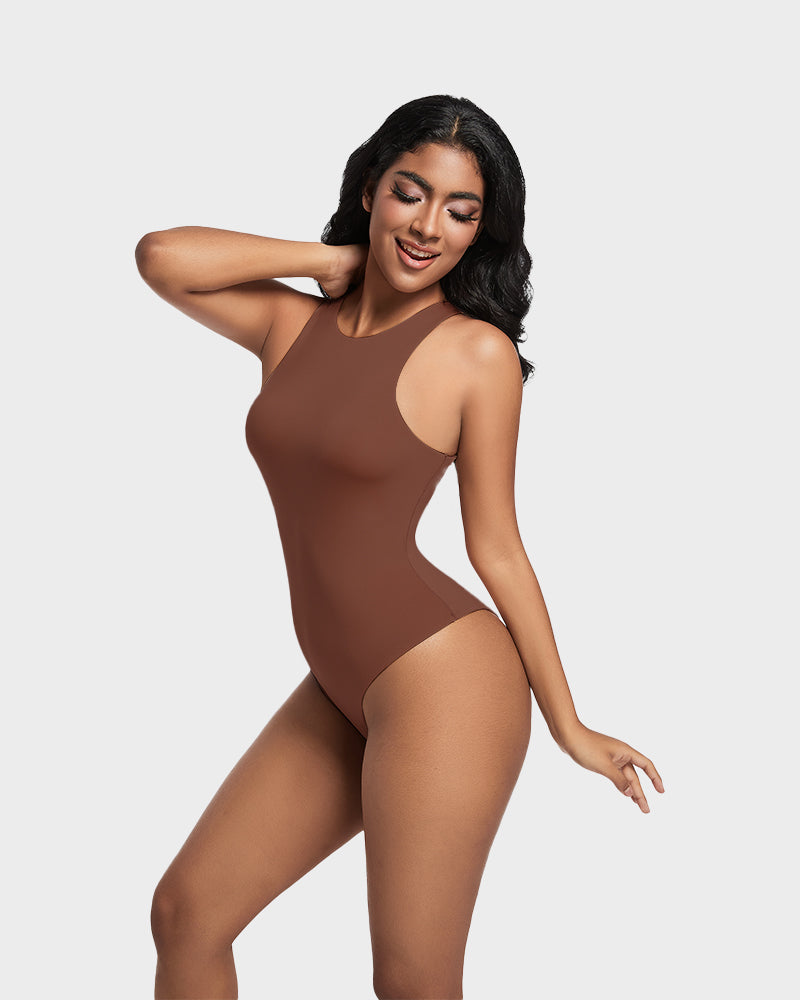 Elegance Sculpt Seamless Halter Neck Thong Bodysuit