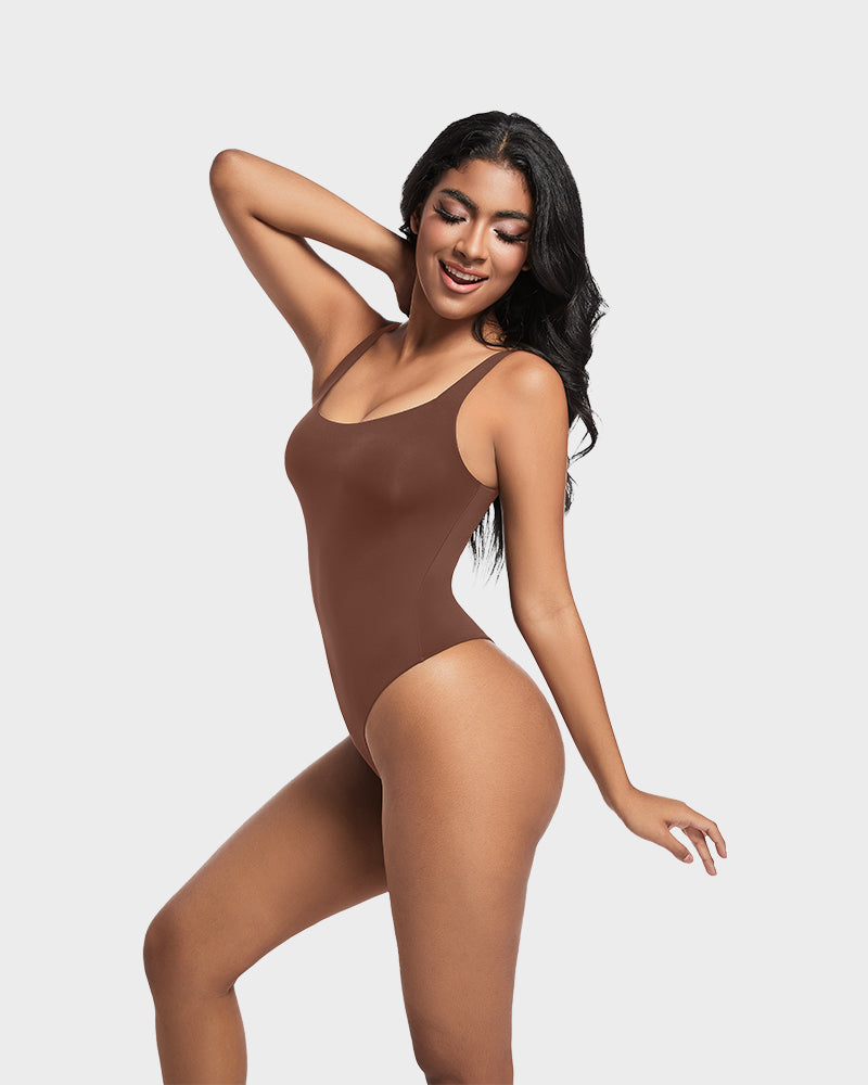 Sculpted Confidence Sleeveless Scoop Neck Thong Bodysuit