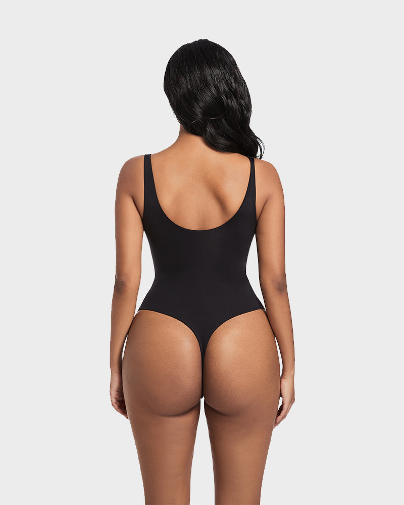 Sculpted Confidence Sleeveless Scoop Neck Thong Bodysuit