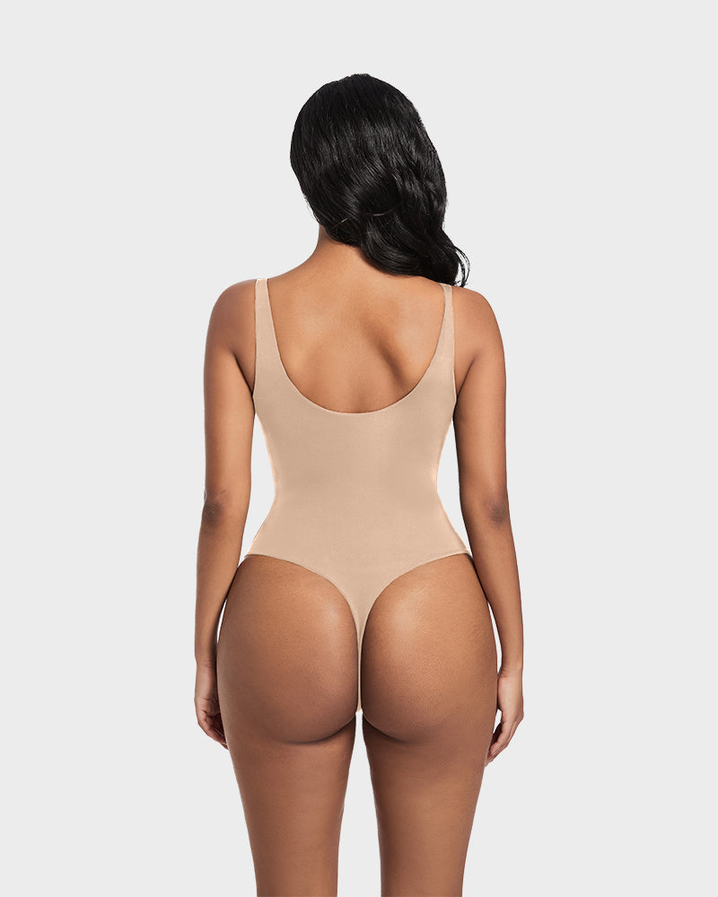 Sculpted Confidence Sleeveless Scoop Neck Thong Bodysuit