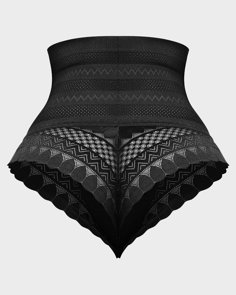 Hohe Taille Spitzen-Mesh Bauchkontrolle Formende Lange Slip