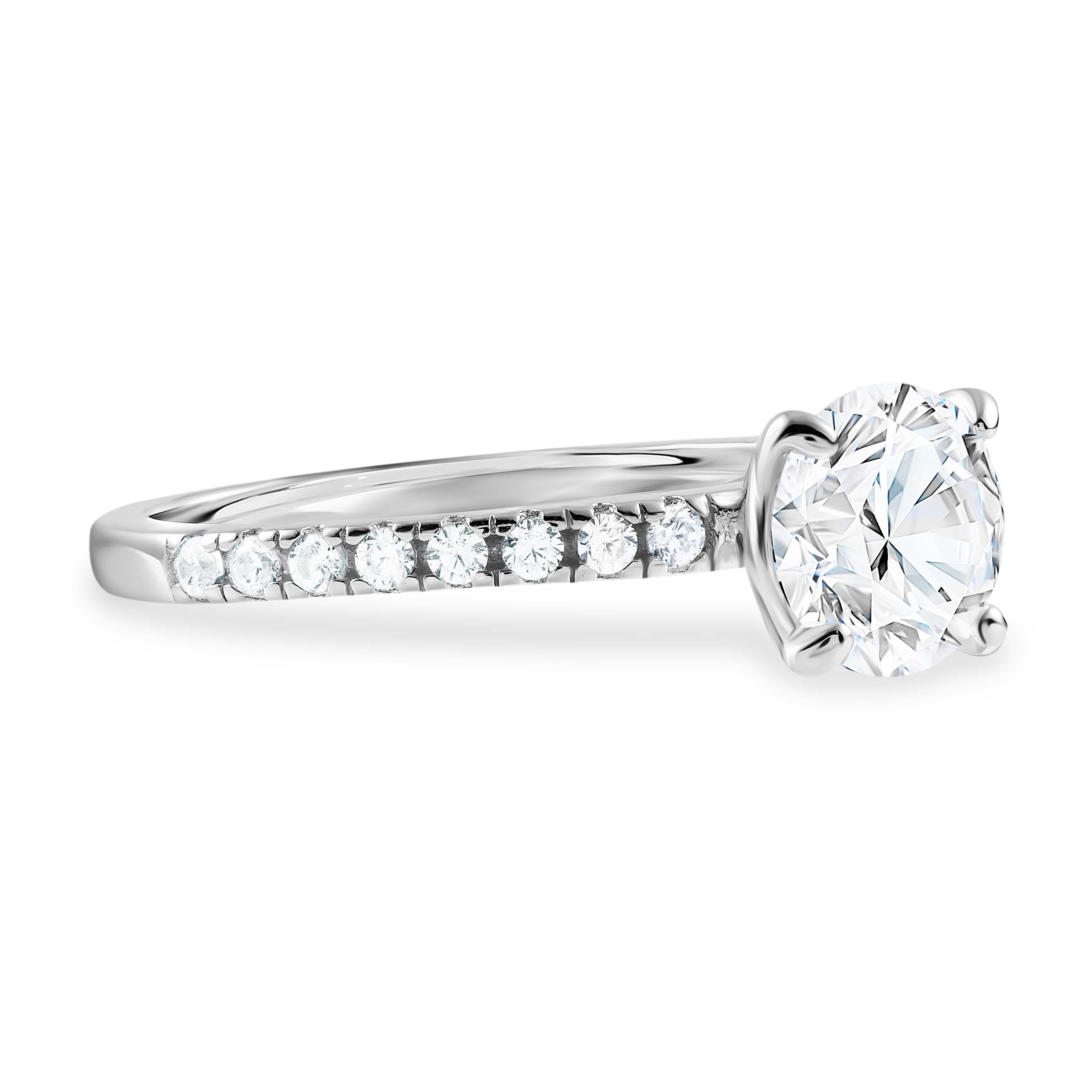 Exquisiter Edelmetallring mit brillantem Mittelstein