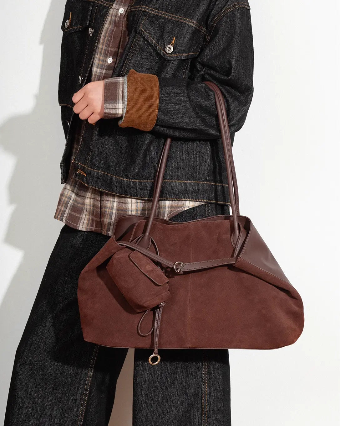 Elegant Vegan Suede Commuter Tote