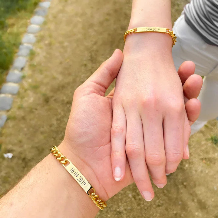 Paar Gravierte Armband Set