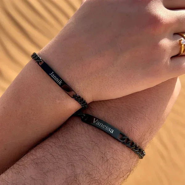 Paar Gravierte Armband Set