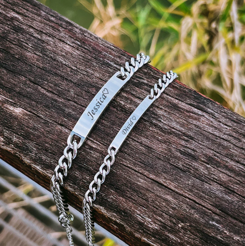 Paar Gravierte Armband Set