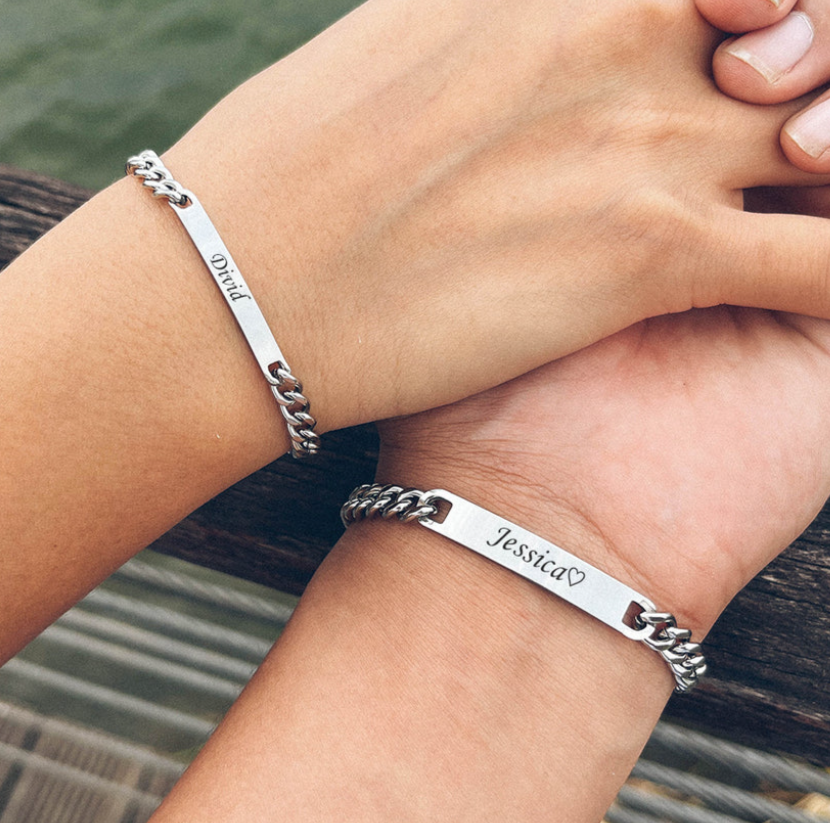 Paar Gravierte Armband Set
