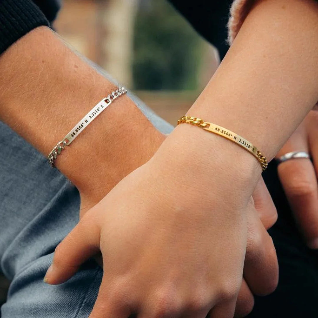Paar Gravierte Armband Set