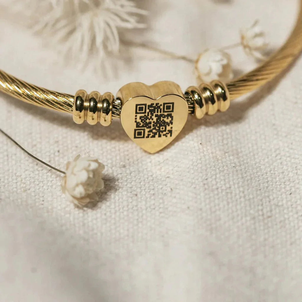 QR Code Personalised Message Bracelet - UnfoldSerenity