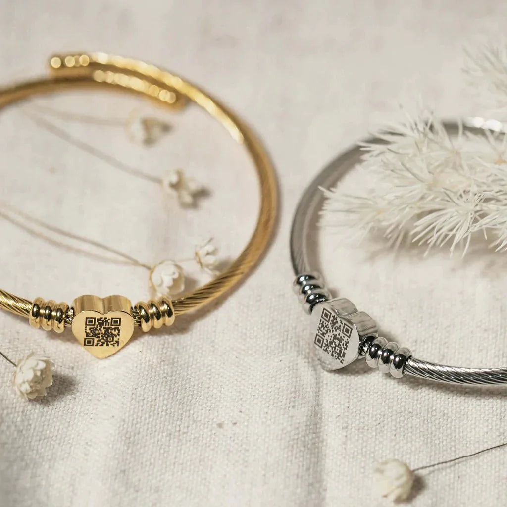 QR Code Personalised Message Bracelet - UnfoldSerenity