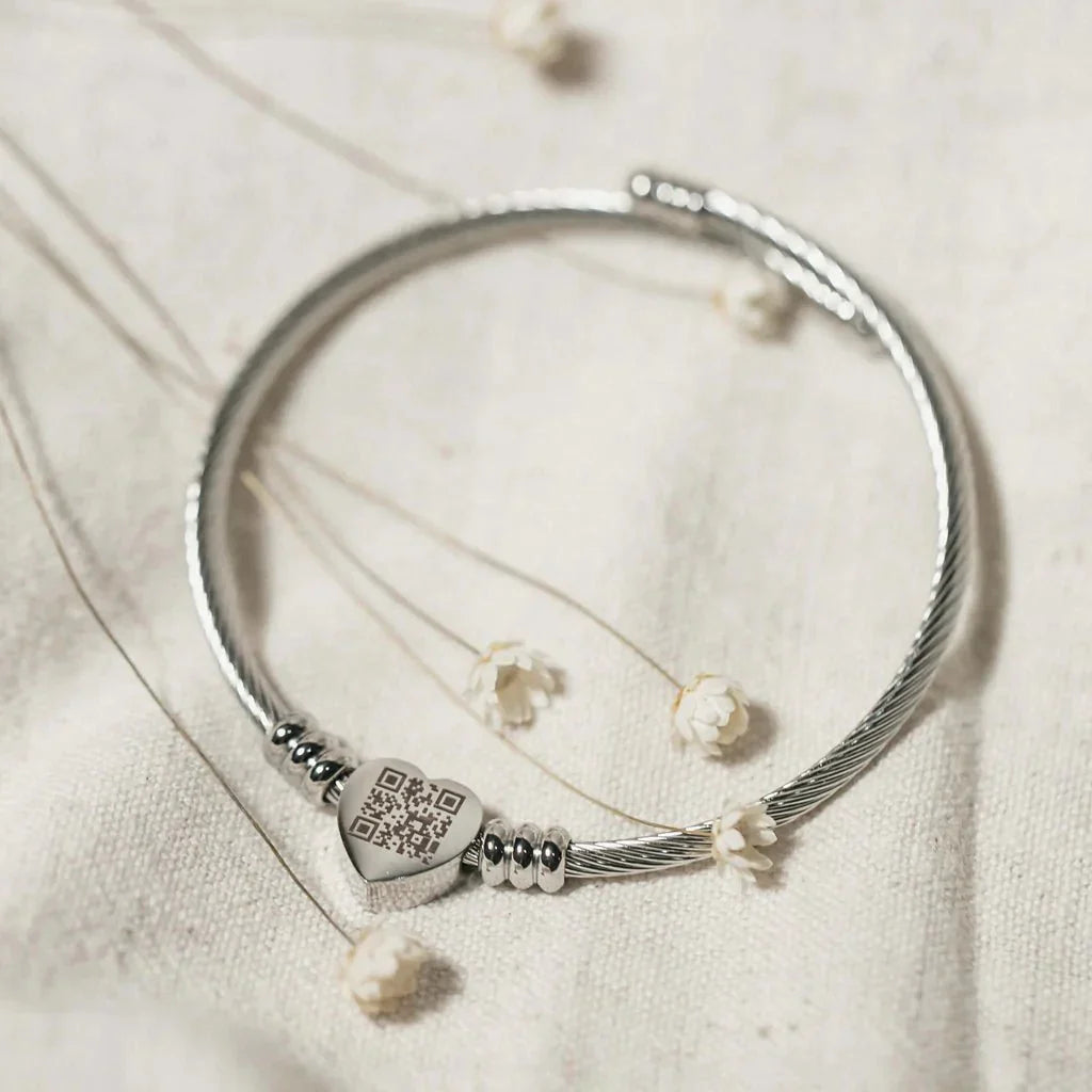 QR Code Personalised Message Bracelet - UnfoldSerenity