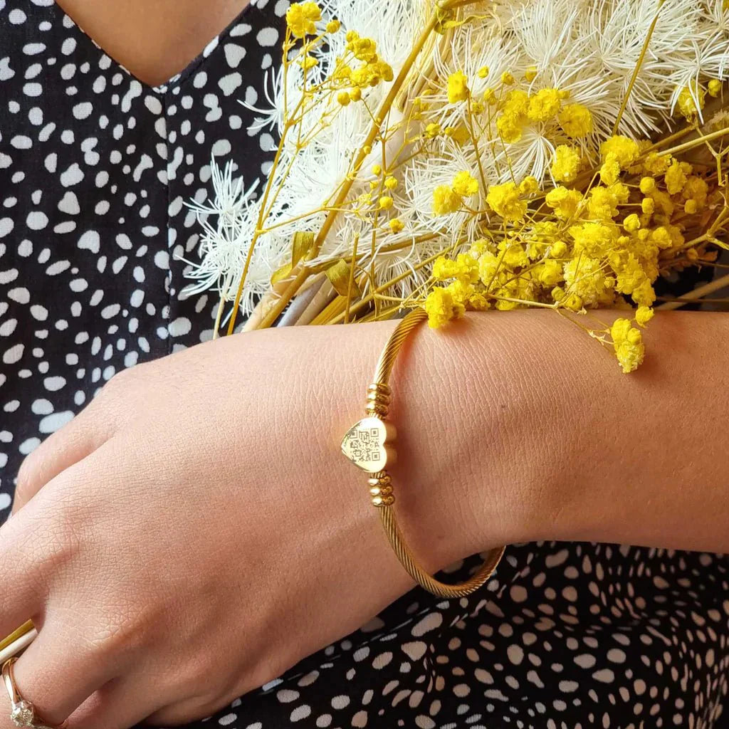 QR Code Personalised Message Bracelet - UnfoldSerenity