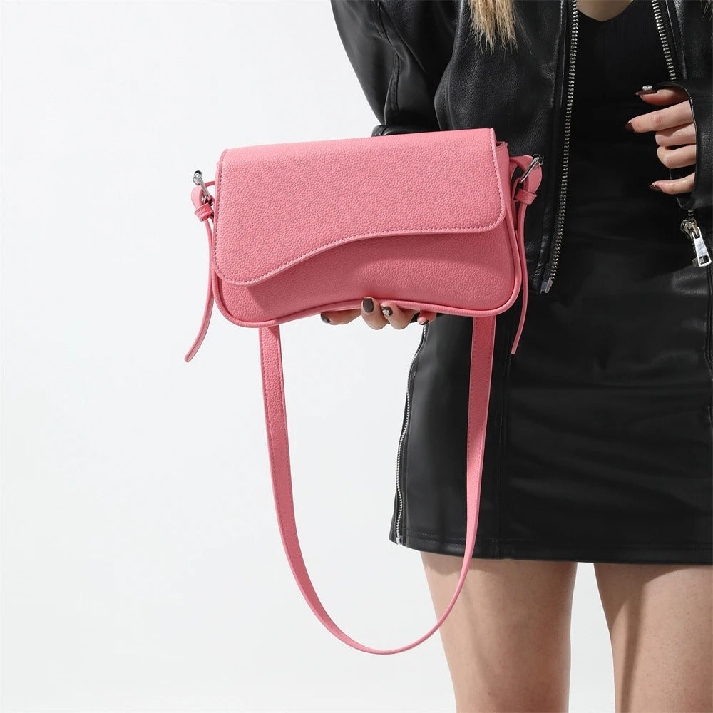 Celestia Curve Baguette Shoulder Bag