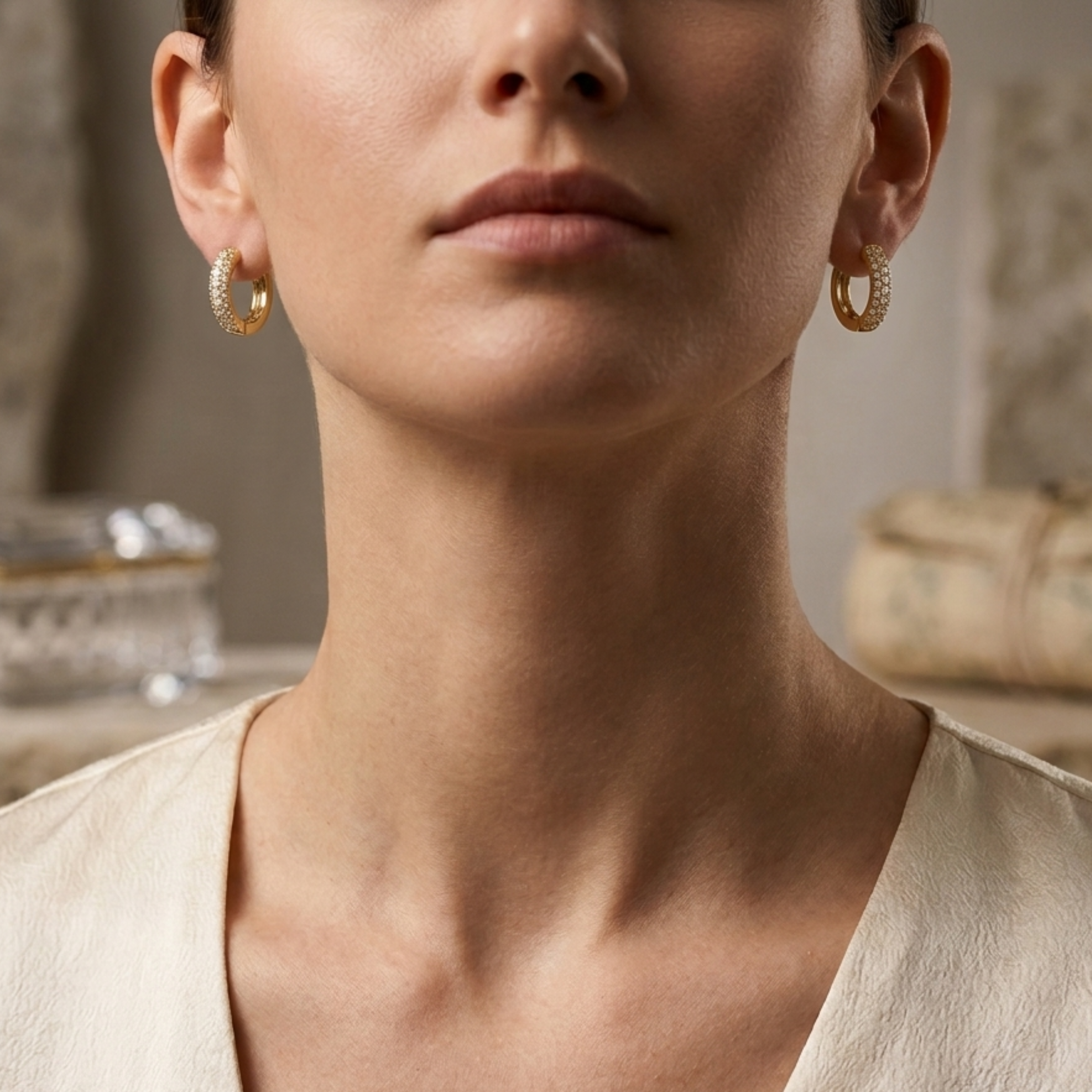 Eloria Diamond Huggie Hoop Earrings