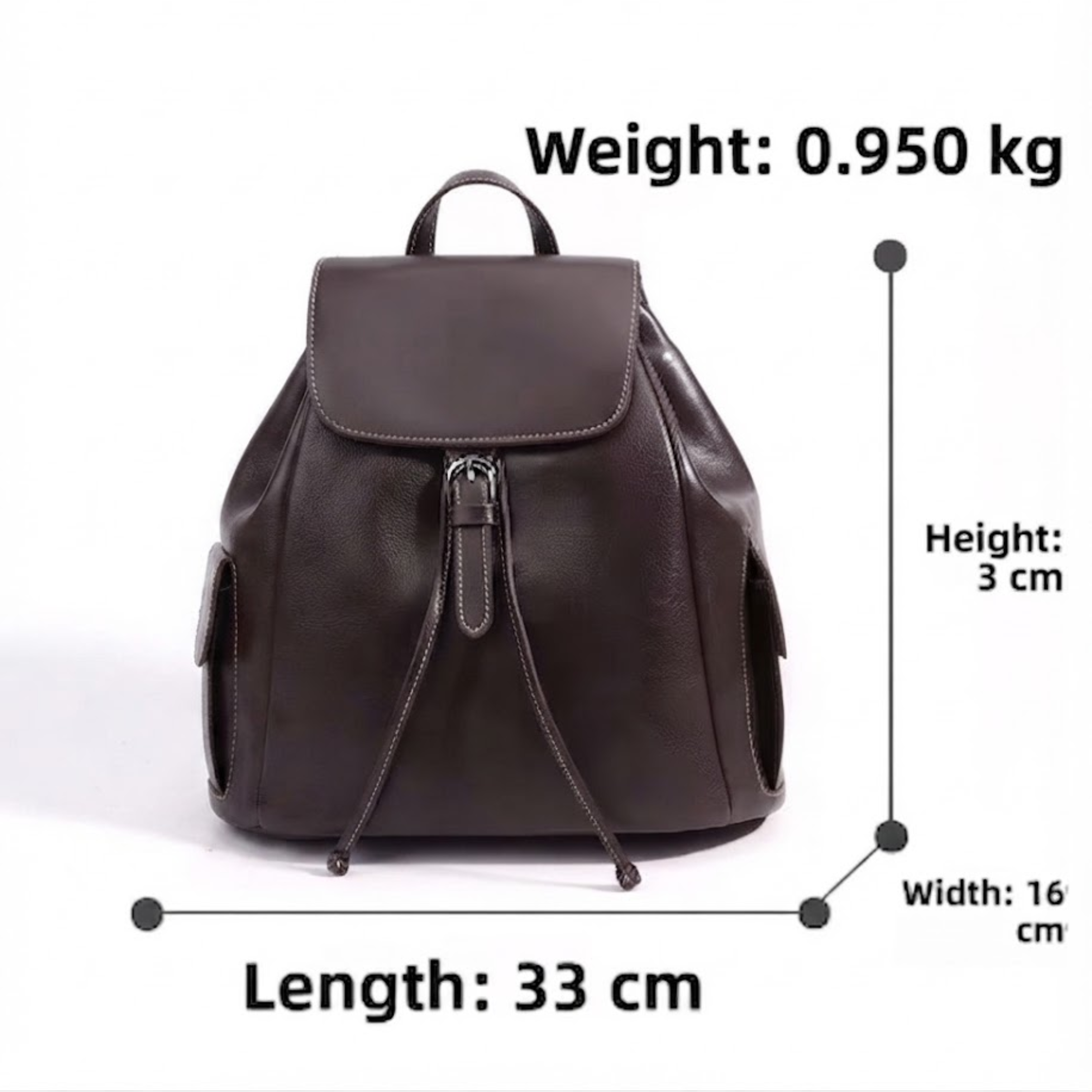 Justinia Leder-Rucksack mit Kordelzug