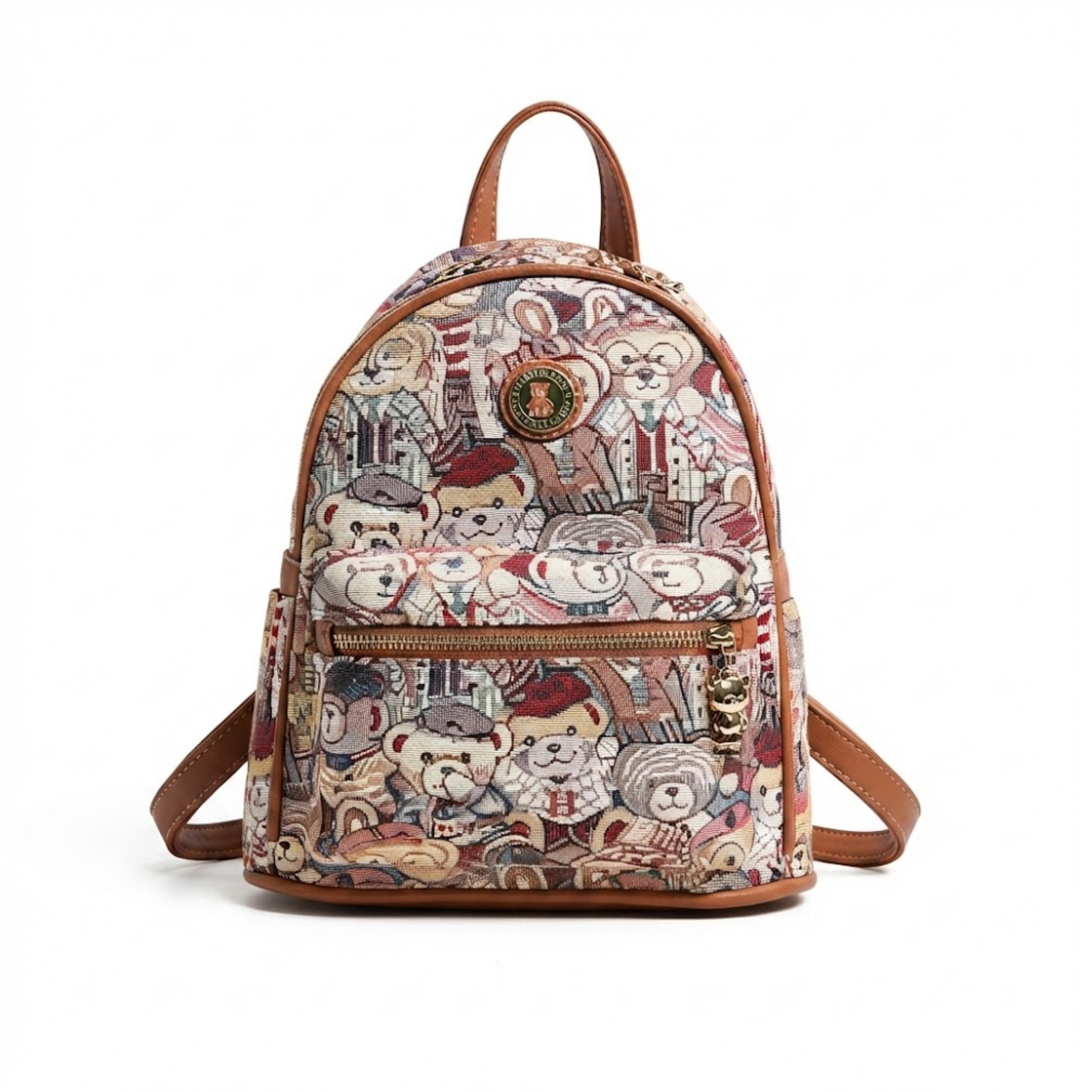 Elena Cocoa Bear Alltags-Rucksack aus Canvas