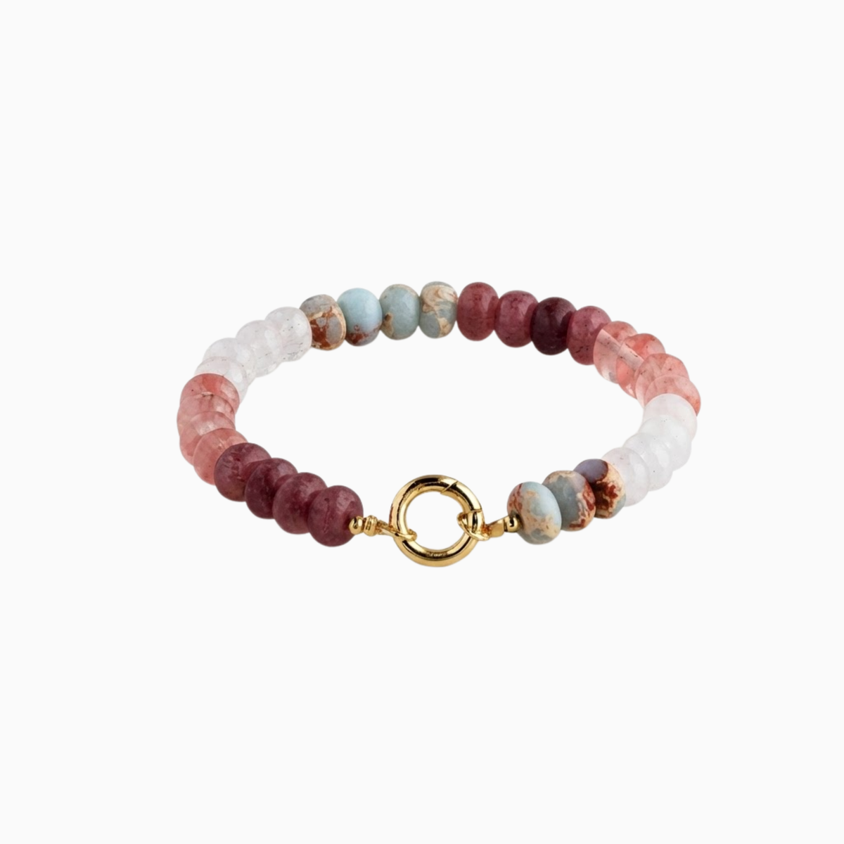 Bracelets - Gold Multi-Colored Beaded Bracelet