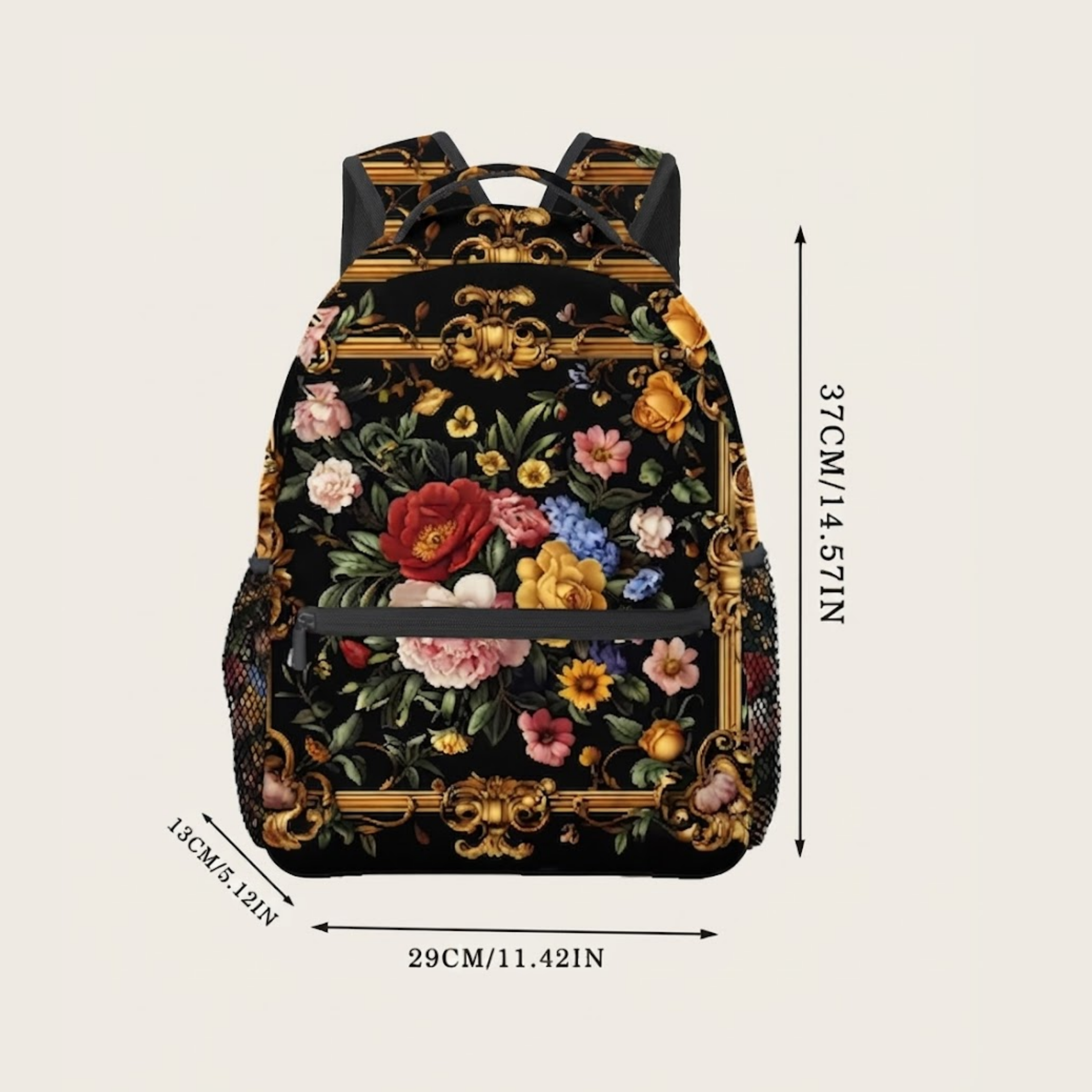 Eleganter Rucksack mit Rosellenblumenmuster