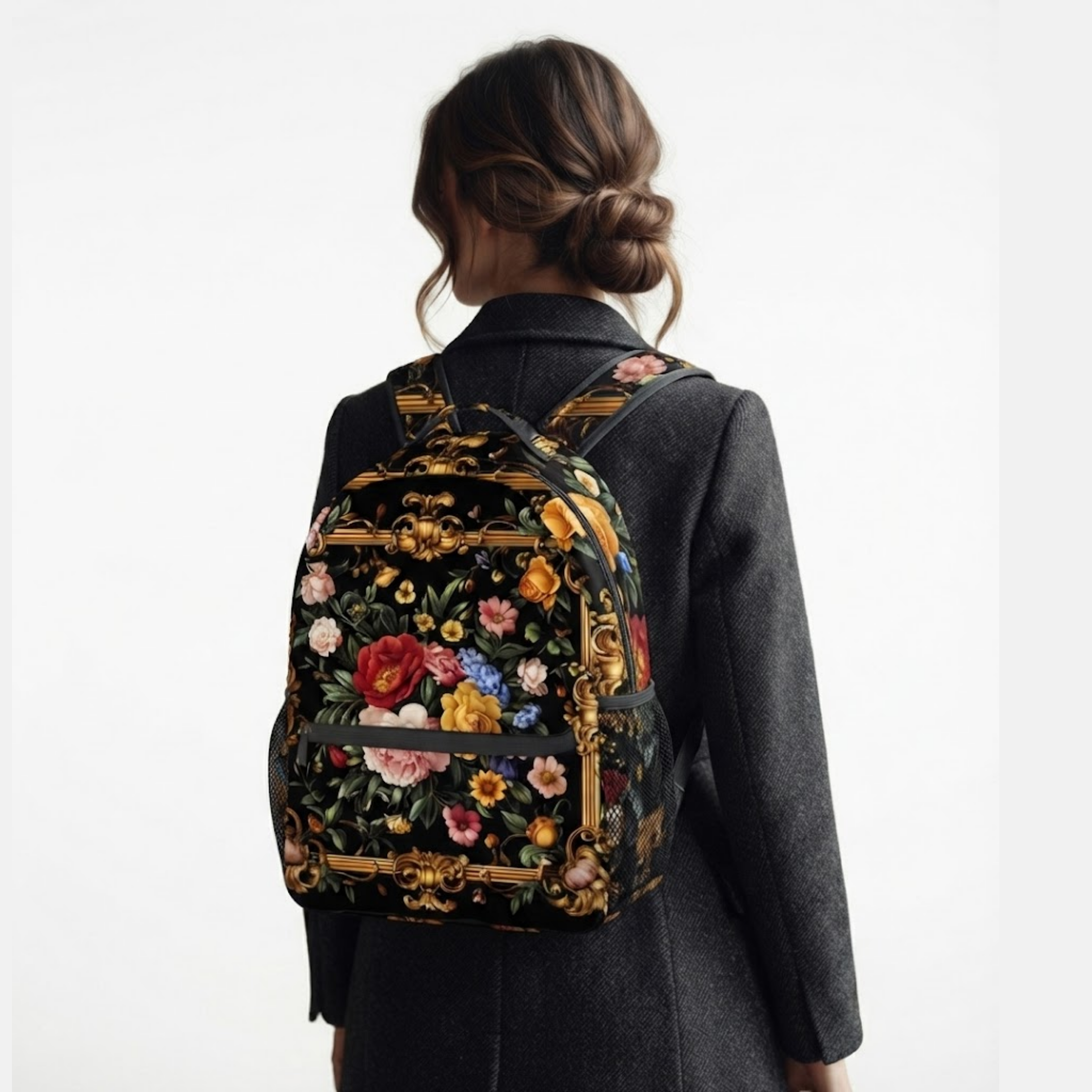 Eleganter Rucksack mit Rosellenblumenmuster