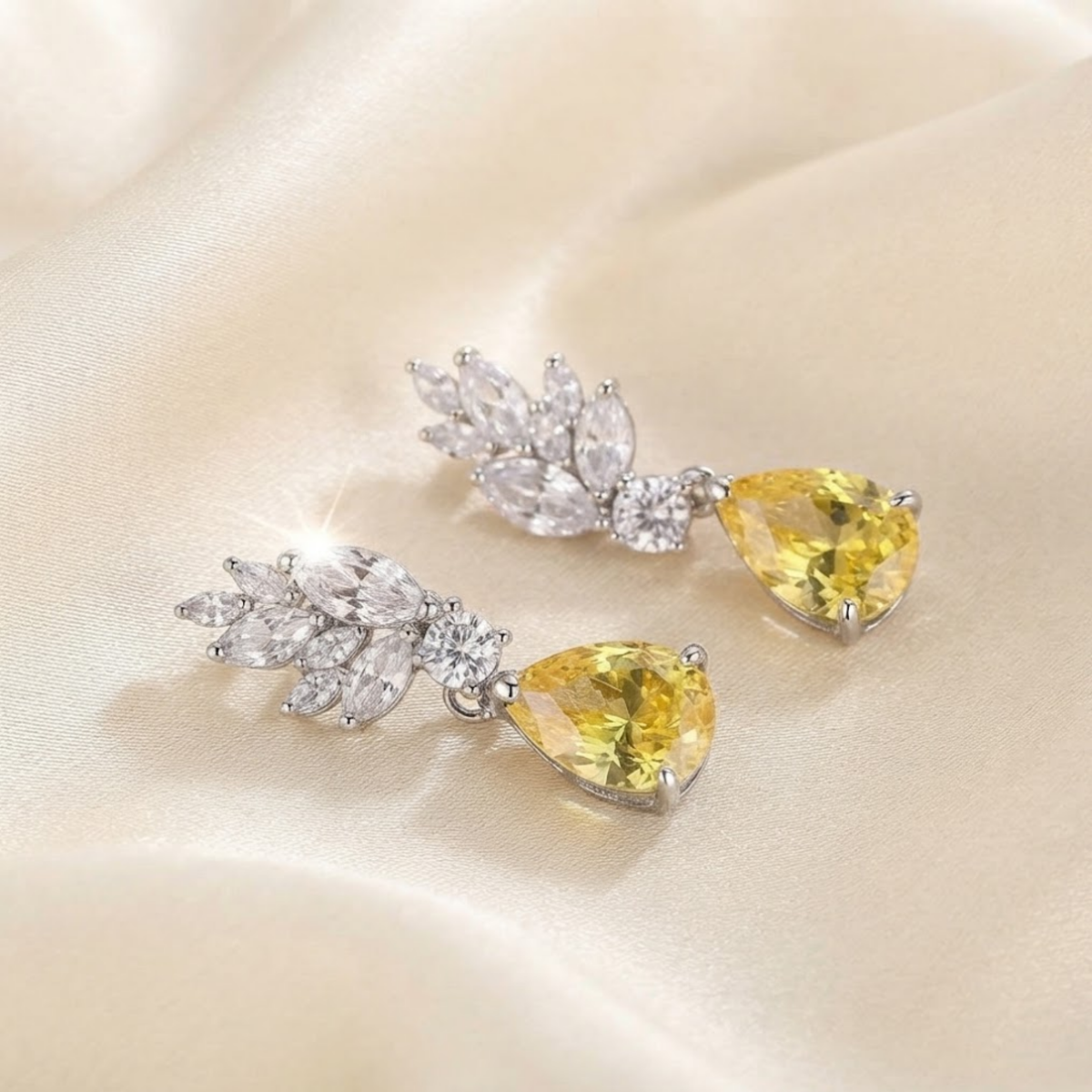 Anora Pear Cluster Drop Earrings