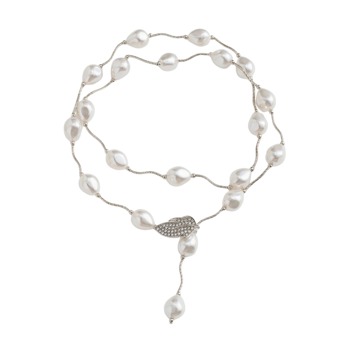 Fiorielle White Edison Keshi Pearl Necklace