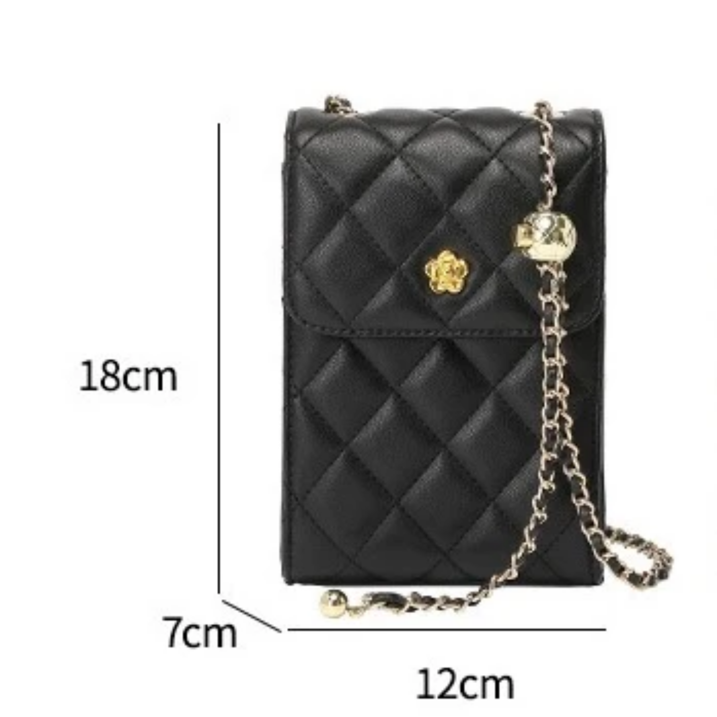 Celesthée Genuine Leather Chain Mini Crossbody Phone Bag