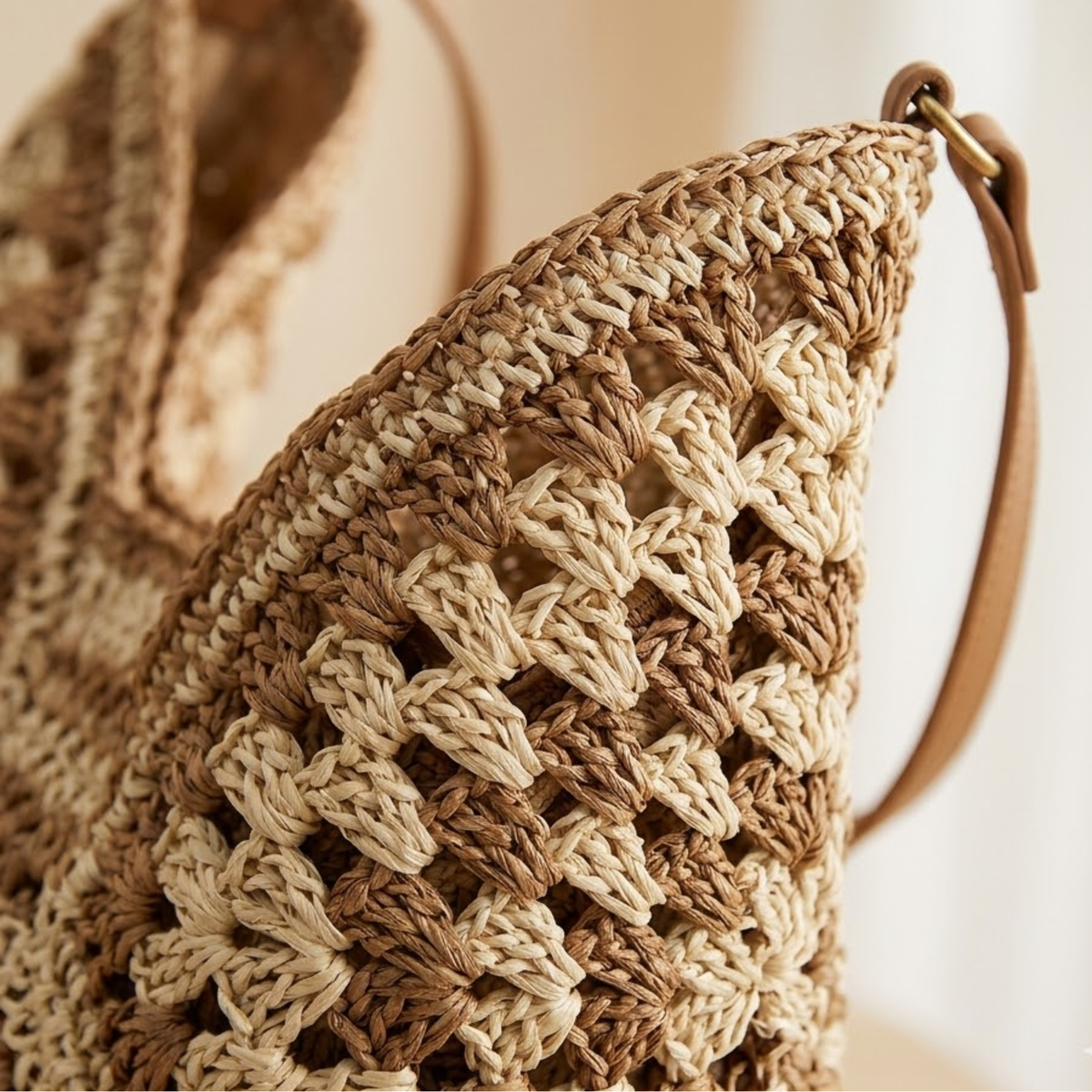 Sommerliche Boho-Strohflecht-Tasche – Nachhaltige Tasche