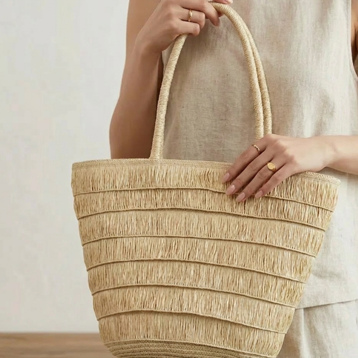 Ästhetische sommerliche gewebte Umhängetasche – nachhaltige Tasche