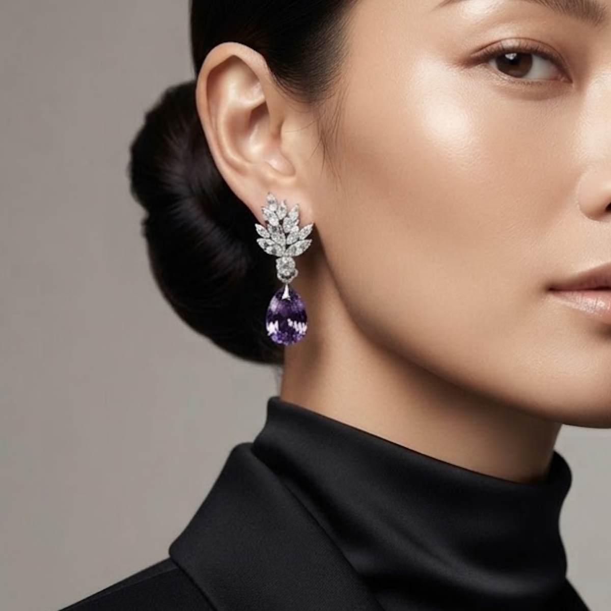 Anora Pear Cluster Drop Earrings