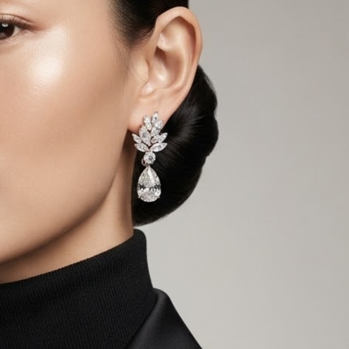Anora Pear Cluster Drop Earrings