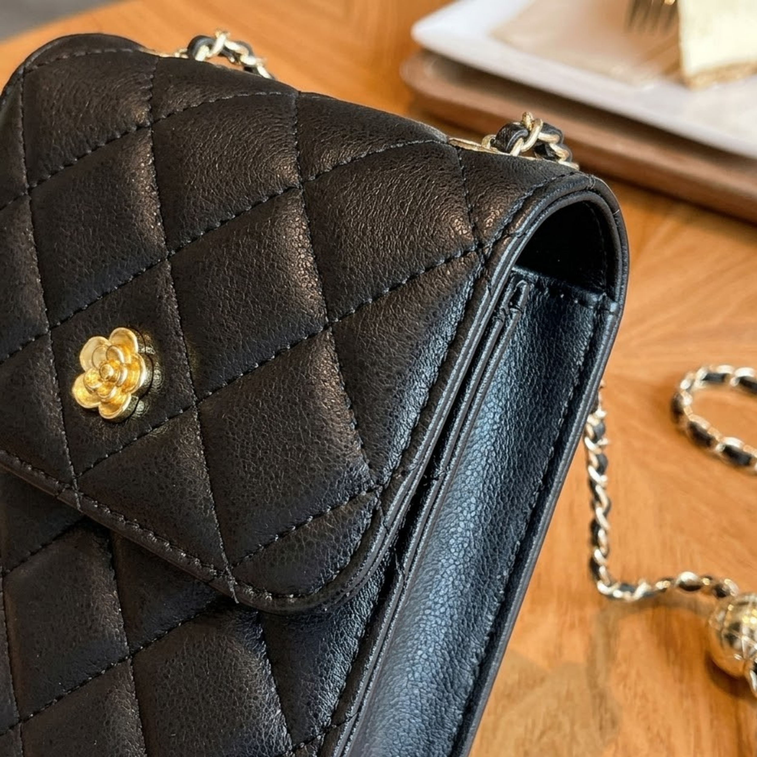 Celesthée Genuine Leather Chain Mini Crossbody Phone Bag