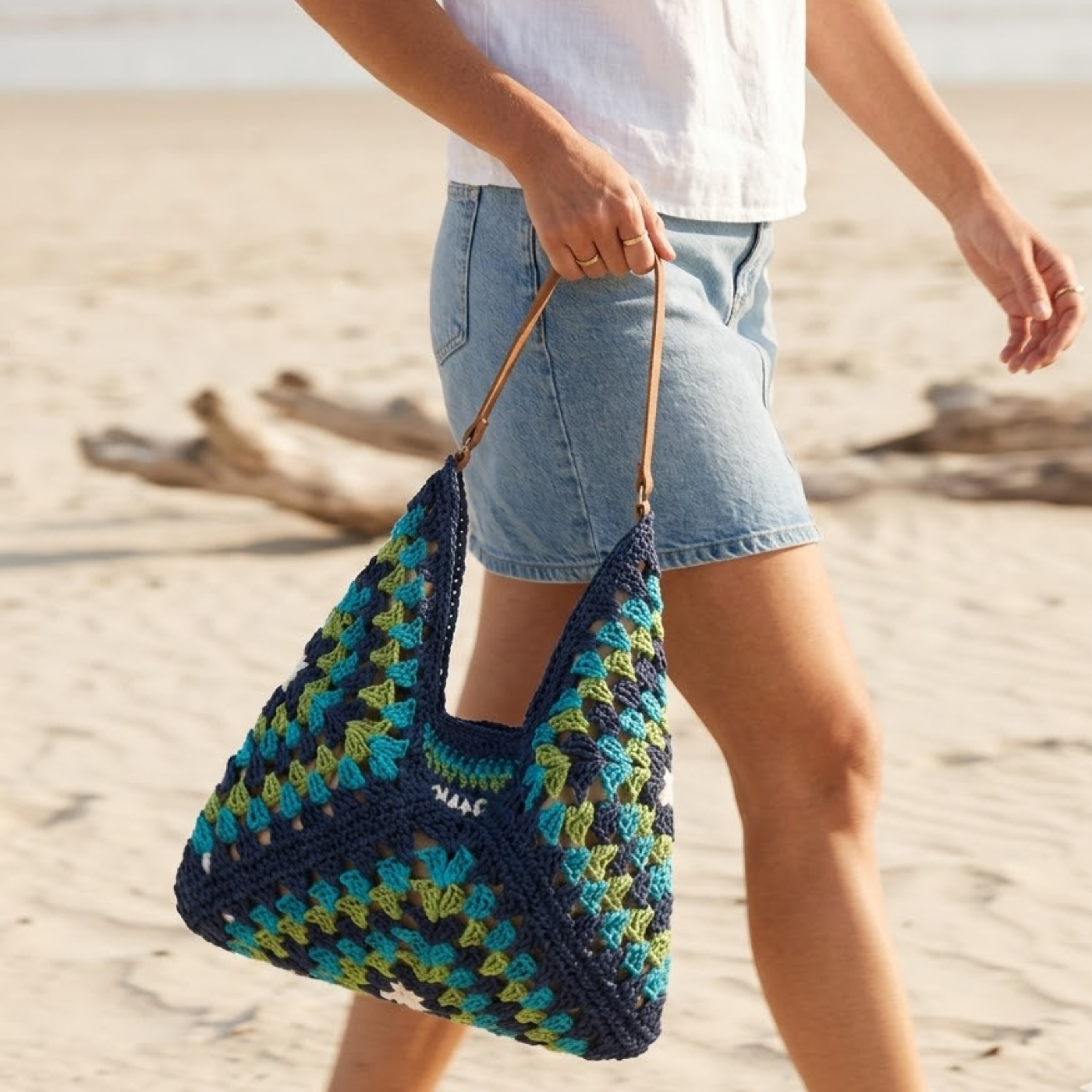 Sommerliche Boho-Strohflecht-Tasche – Nachhaltige Tasche
