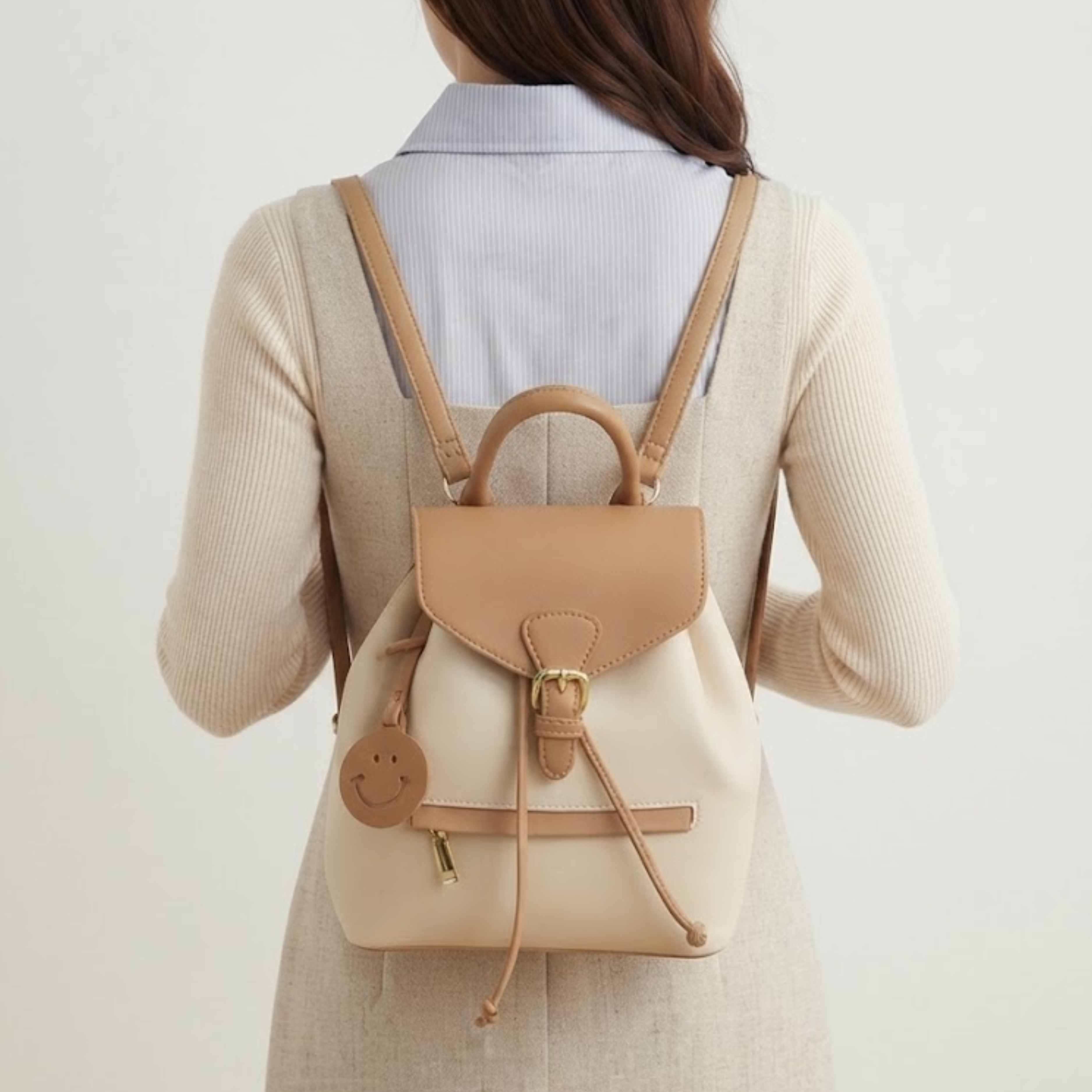 Annie Sunny Smile Two-Tone Leather Backpack
