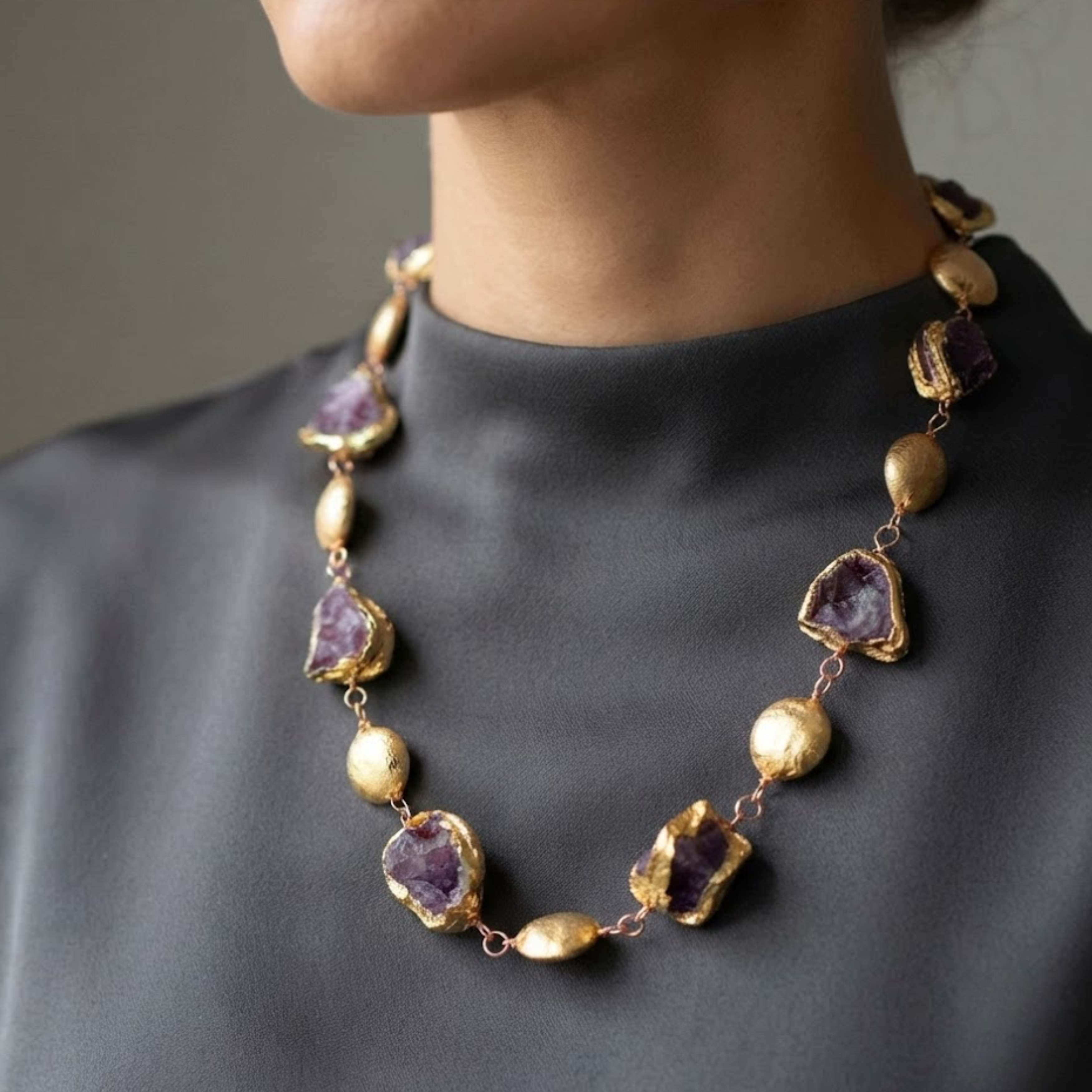 Salacia Natural Purple Quartz Necklace