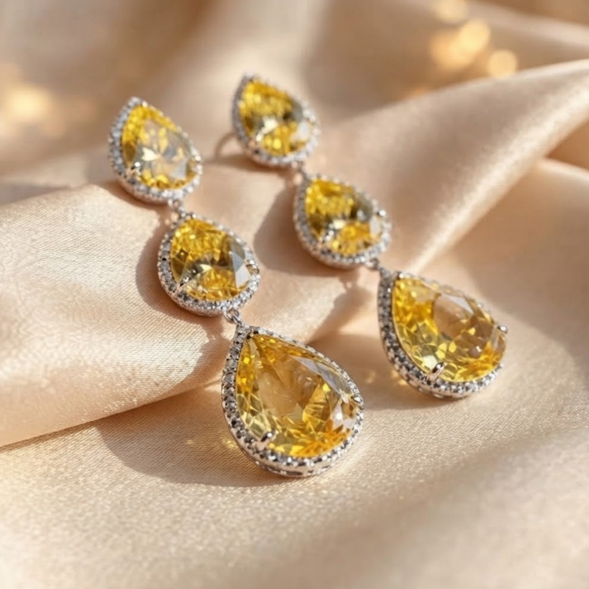 Peonea Golden Charm Drop Earrings