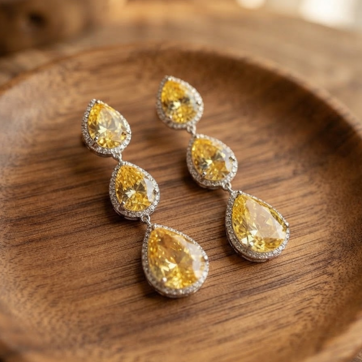 Peonea Golden Charm Drop Earrings