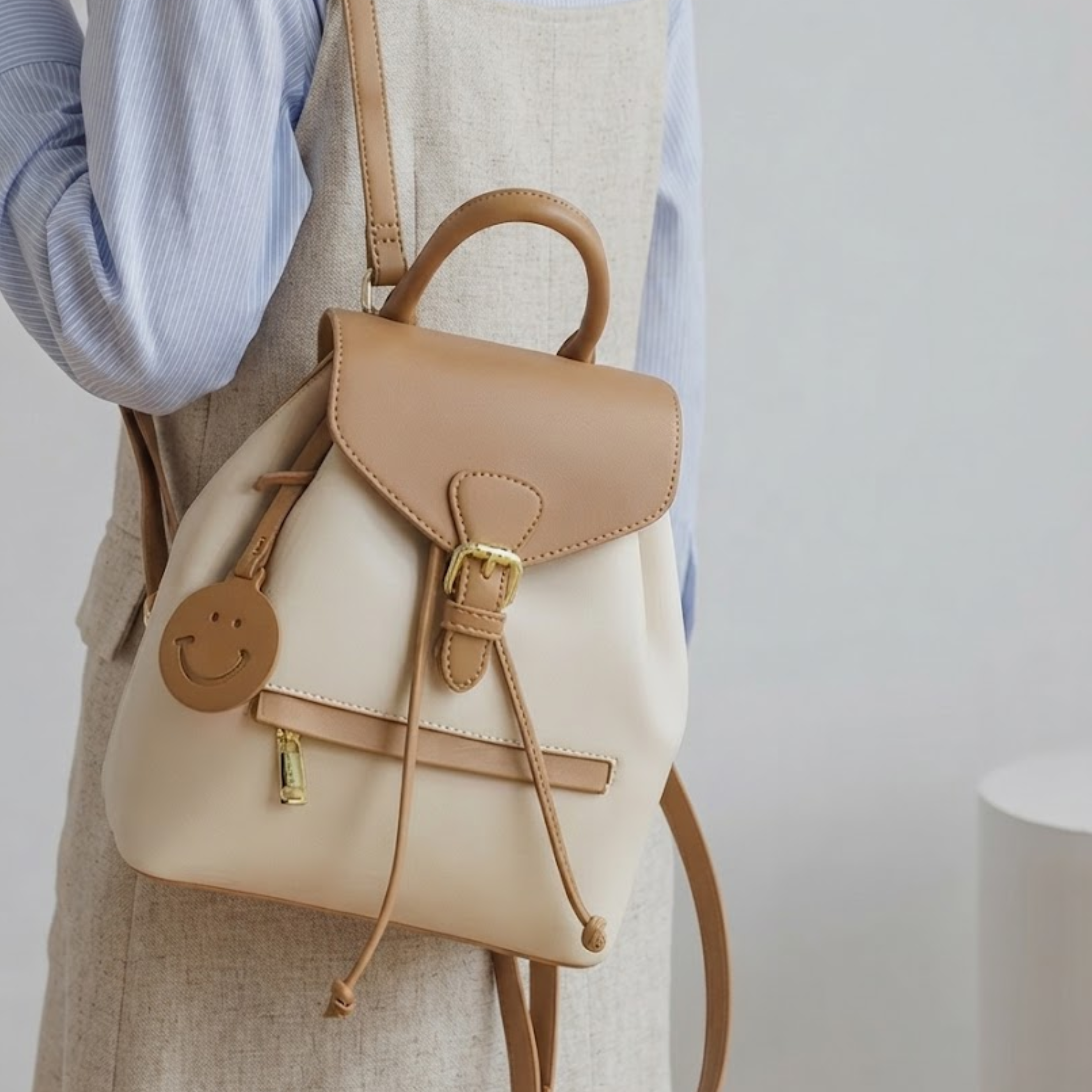 Annie Sunny Smile Two-Tone Leather Backpack