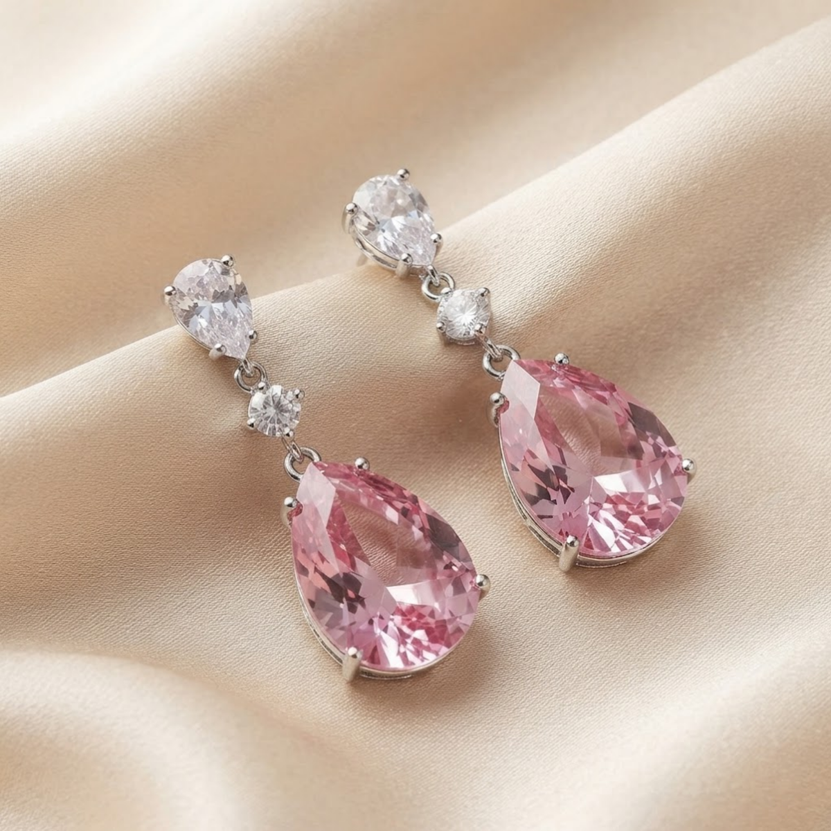 Milliena Blush Crystal Drop Earrings