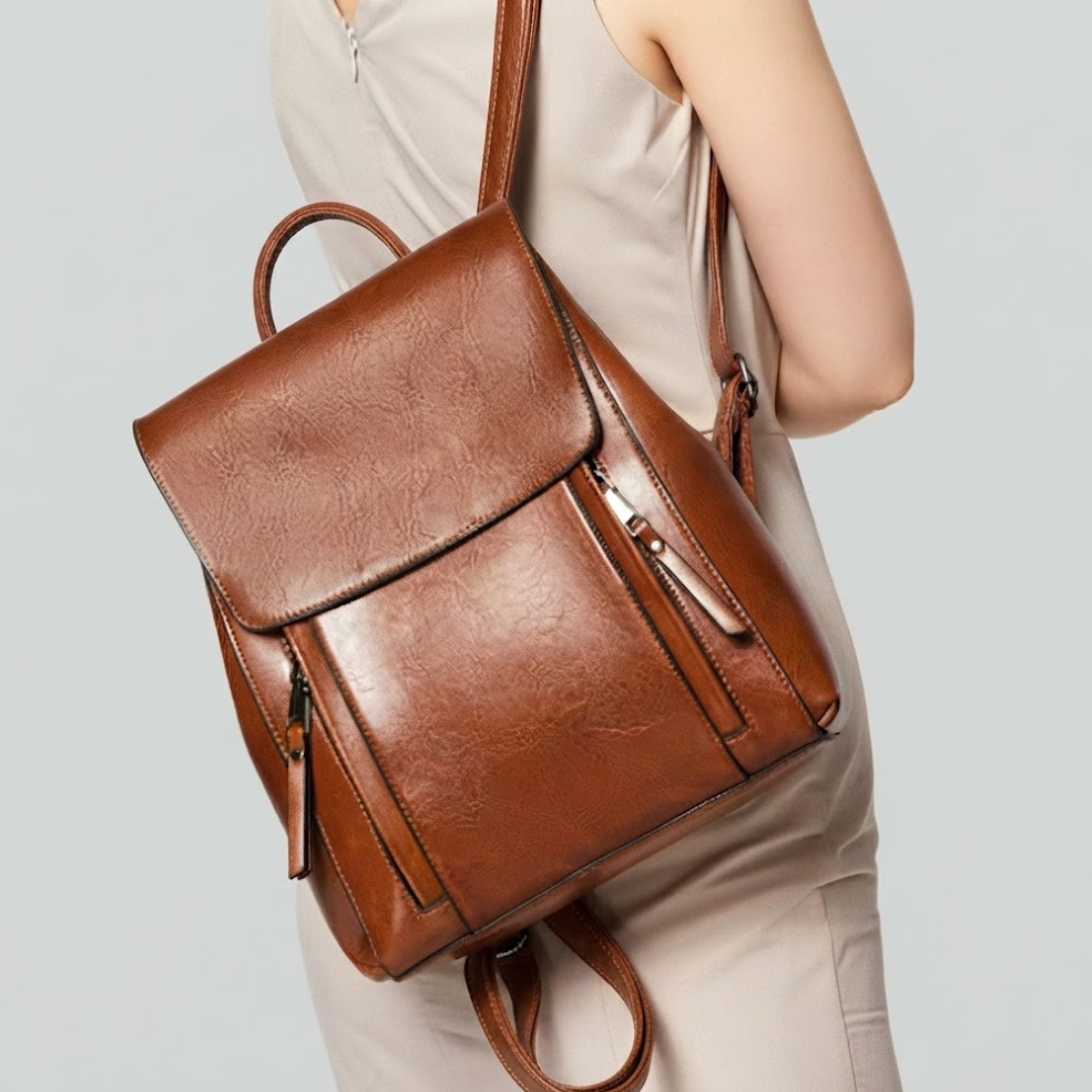 Sypheria Classic Leather Backpack
