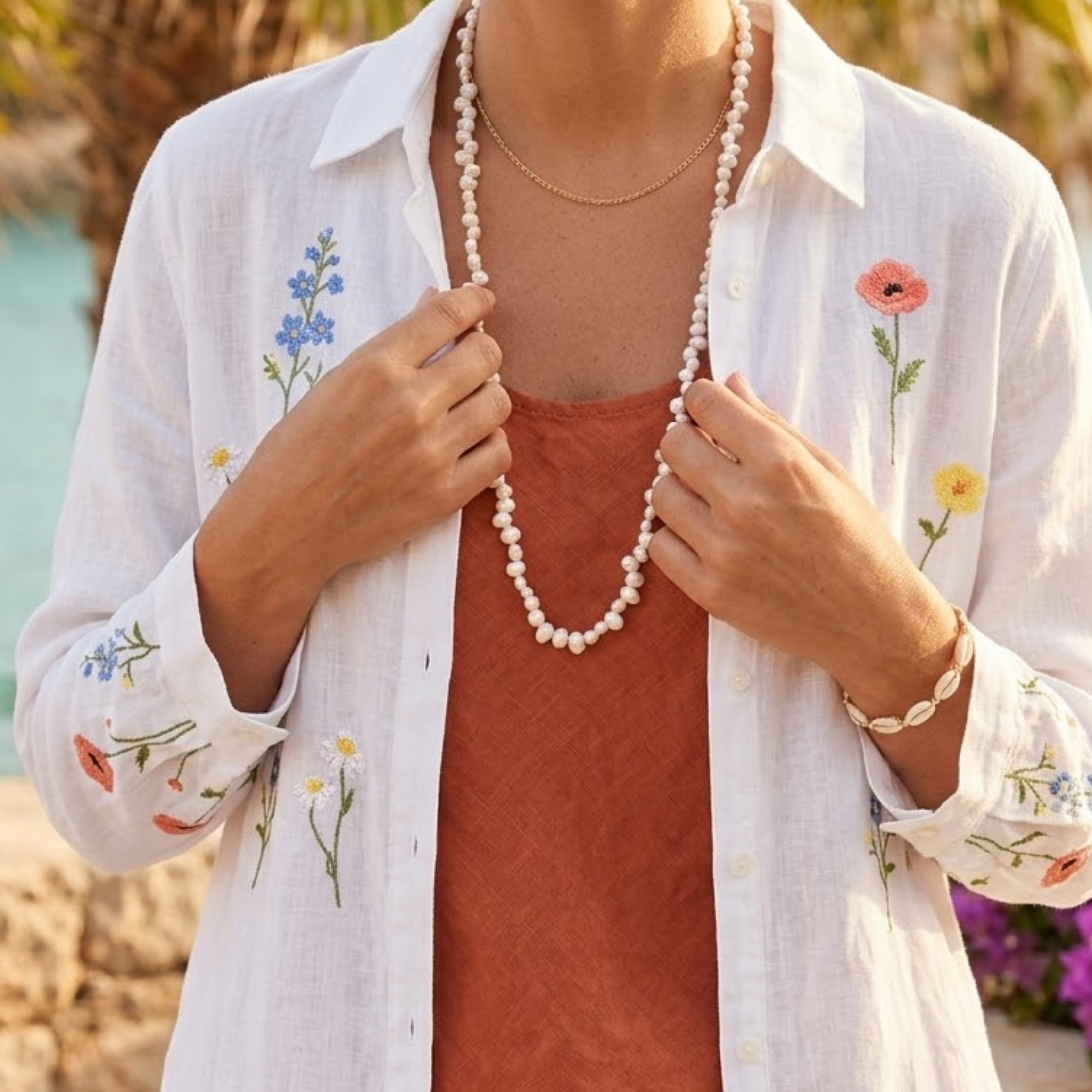 Thalassa Long Freshwater Pearl Necklace
