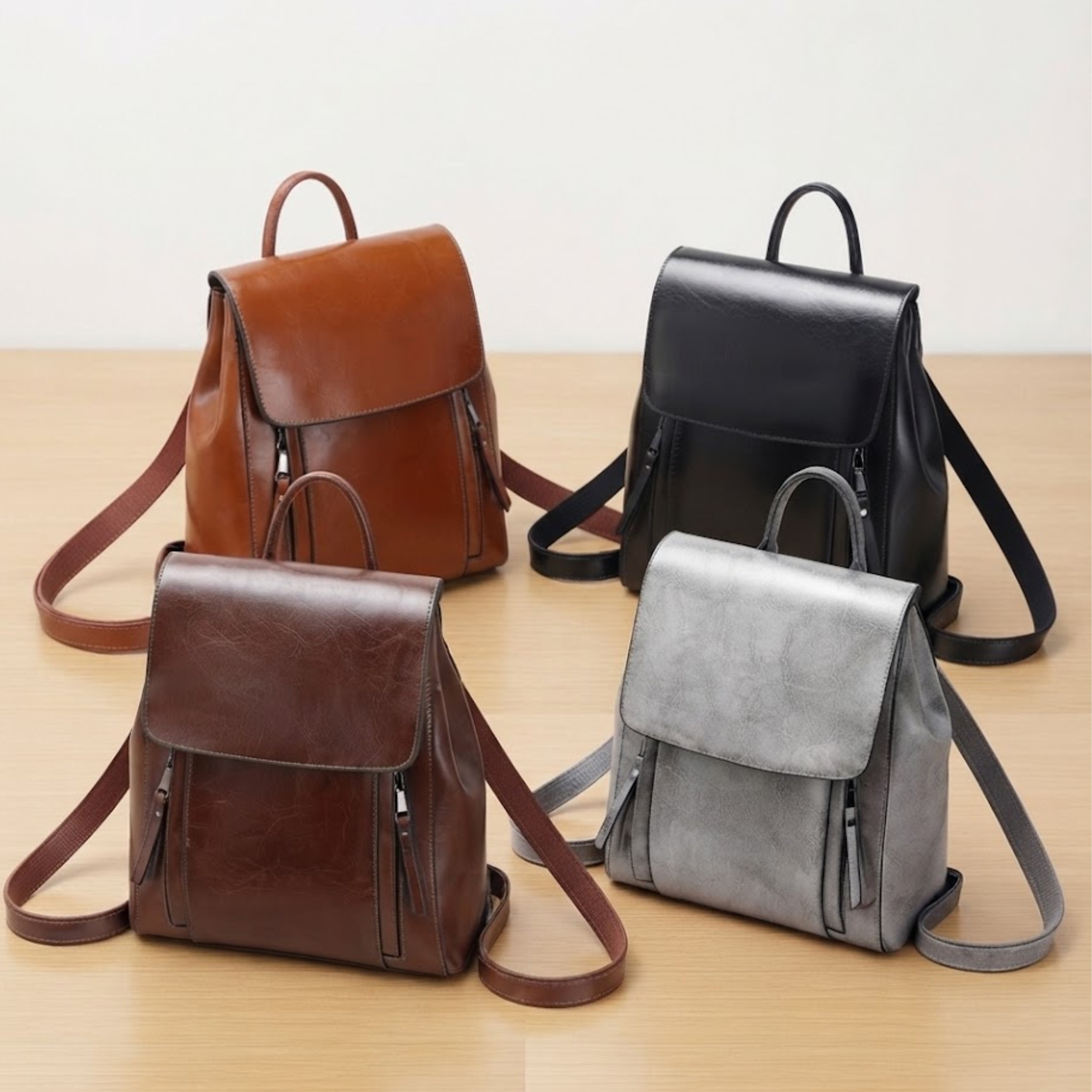 Sypheria Classic Leather Backpack