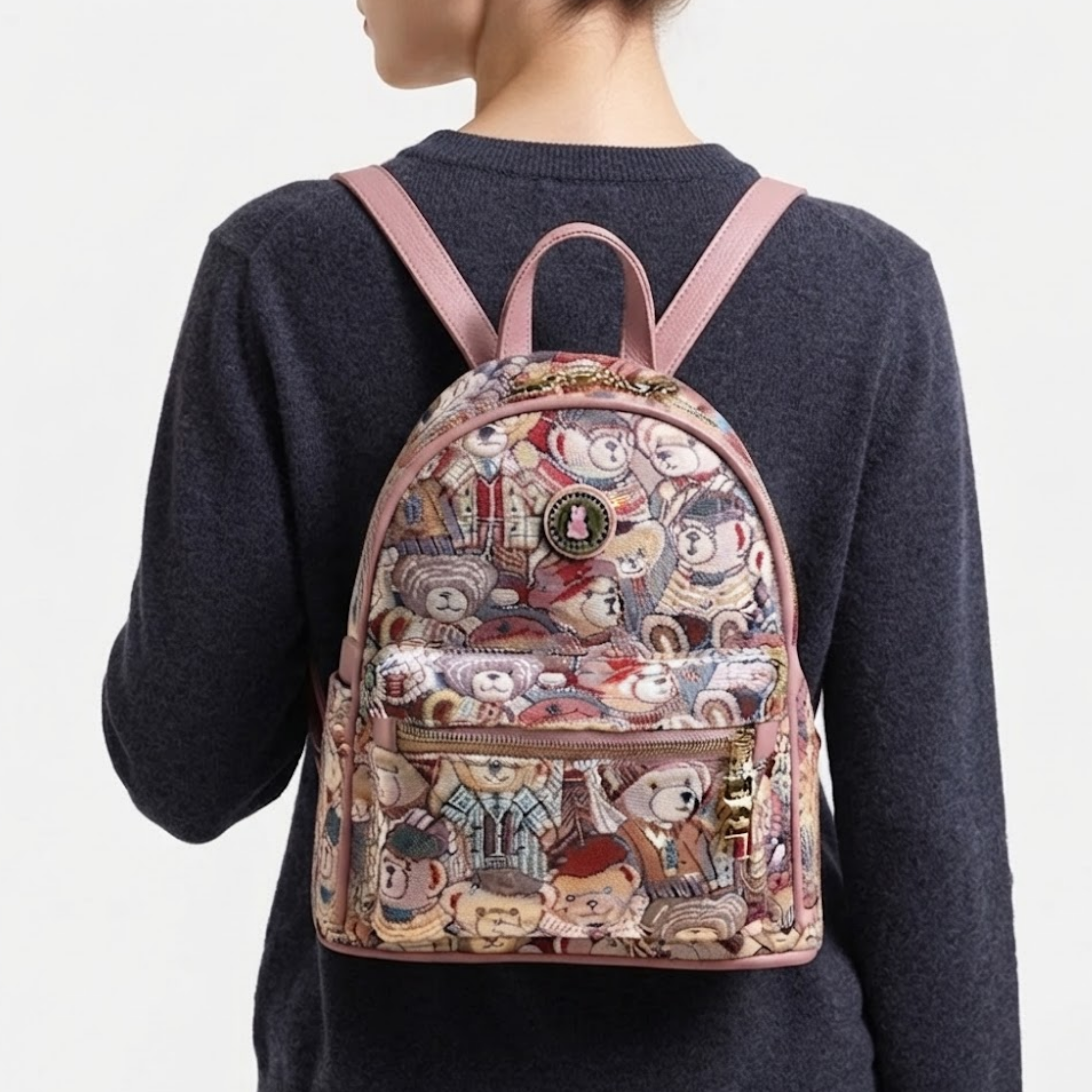 Amelia Rosalie Blush Schultertasche in Bärenform