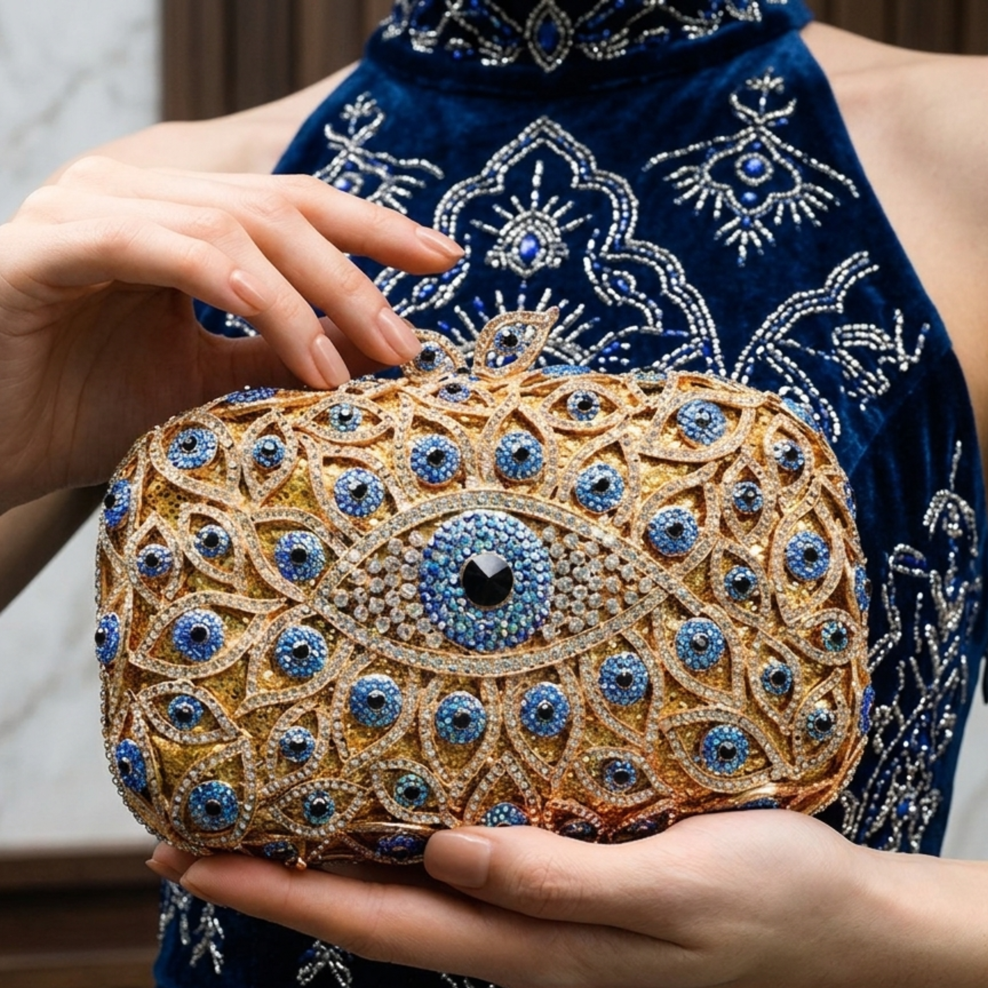 Zilla Evil Eye Clutch-Tasche