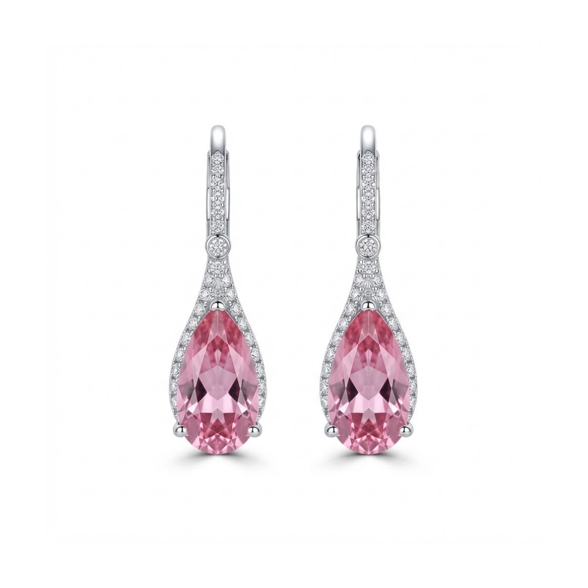 Valeria Pink Gem Drop Earrings