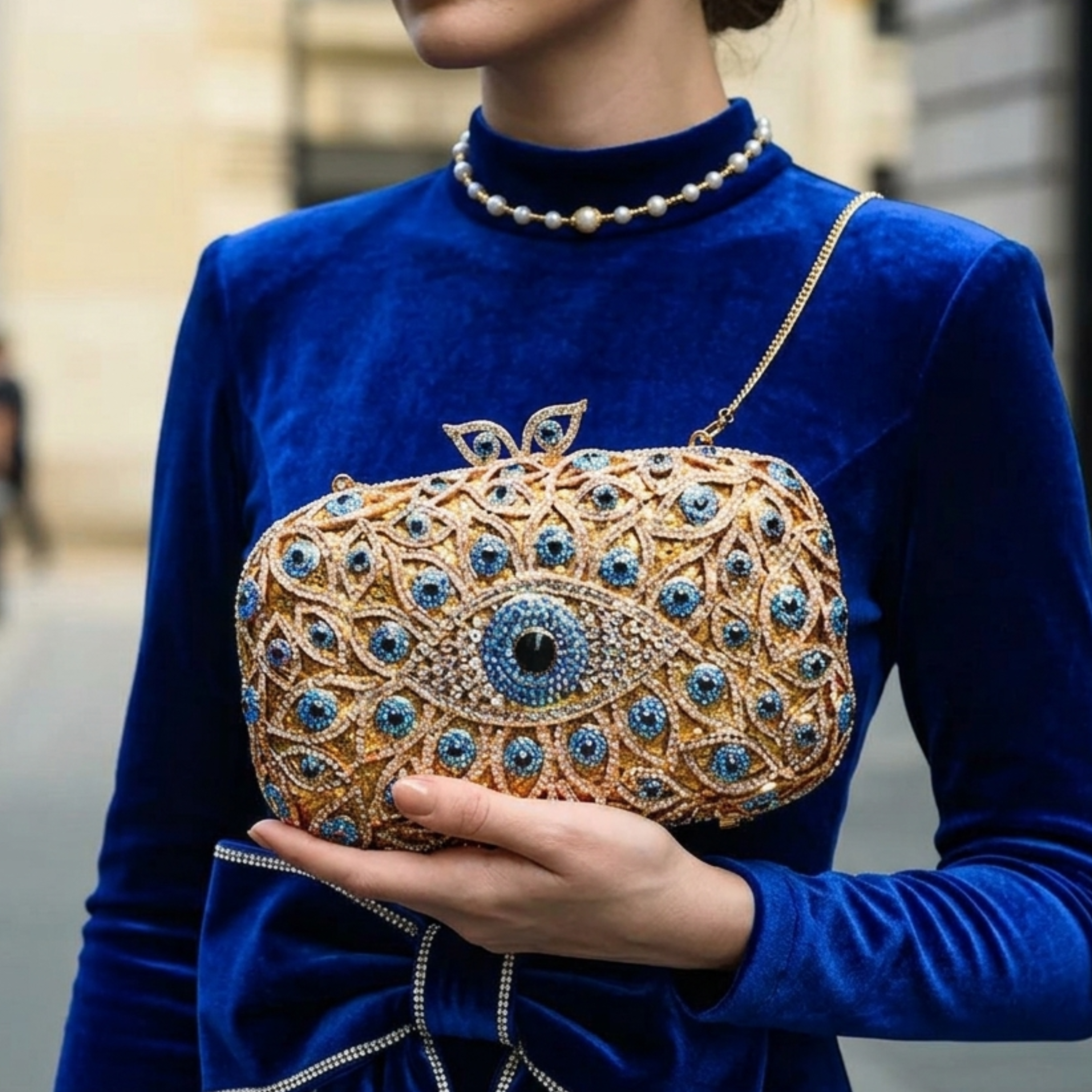 Zilla Evil Eye Clutch-Tasche