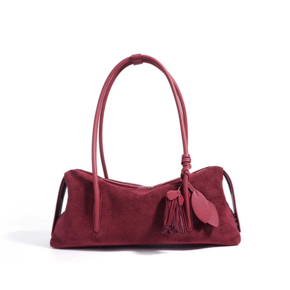Amaranthe Genuine Leather Tassel Pendant Shoulder Pillow Bag
