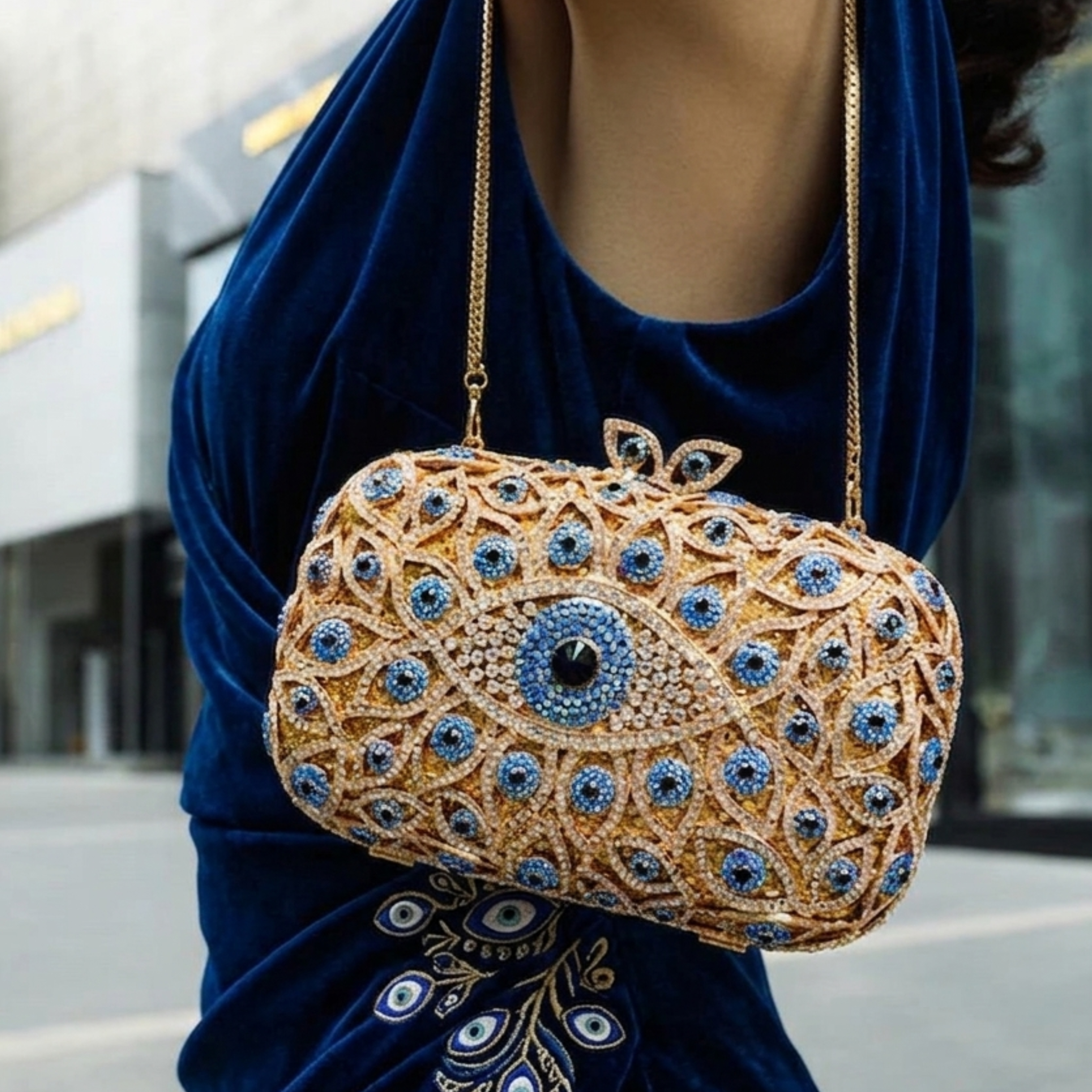 Zilla Evil Eye Clutch-Tasche